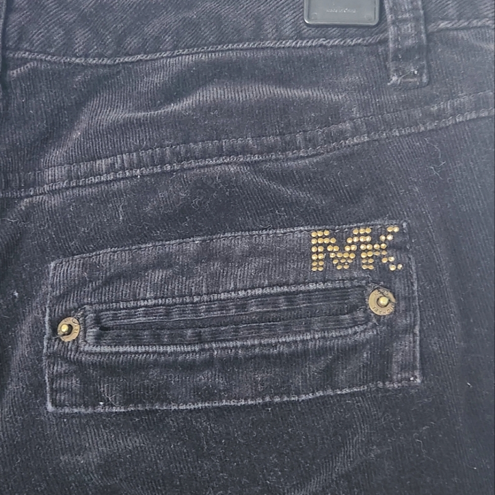 Michael Kors Black Corduroy Straight Leg Pants Size 6